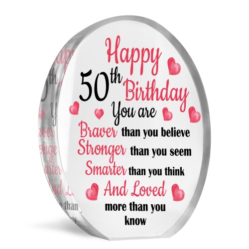 50th Birthday Gifts For Mum Auntie Sister Nan Nanny Acrylic