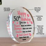 50th Birthday Gifts For Mum Auntie Sister Nan Nanny Acrylic