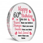 60th Birthday Gifts For Mum Auntie Sister Nan Nanny Acrylic