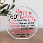 60th Birthday Gifts For Mum Auntie Sister Nan Nanny Acrylic