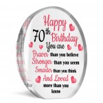 70th Birthday Gifts For Mum Auntie Sister Nan Nanny Acrylic