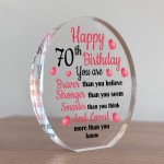 70th Birthday Gifts For Mum Auntie Sister Nan Nanny Acrylic