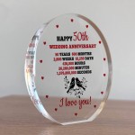 50th Anniversary Wedding Gifts for Wife Couple Gift Acrylic Sign