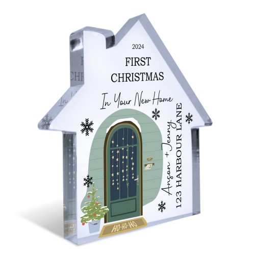 Personalised First Christmas In Your New Home Acrylic Christmas 