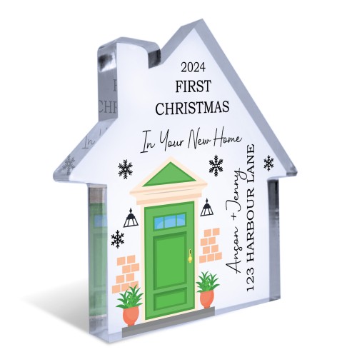 Personalised First Christmas In Your New Home Plaque Gift 