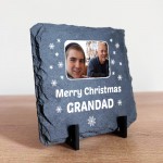 Personalised Grandad Christmas Slate Photo Plaque Gift