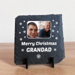 Personalised Grandad Christmas Slate Photo Plaque Gift