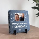 Personalised Grandad Christmas Slate Photo Plaque Gift