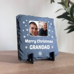 Personalised Grandad Christmas Slate Photo Plaque Gift