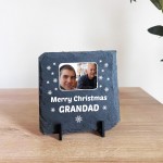 Personalised Grandad Christmas Slate Photo Plaque Gift