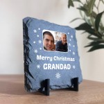 Personalised Grandad Christmas Slate Photo Plaque Gift