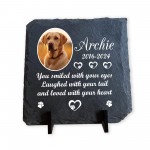 Personalised Pet Memorial Plaque with Photo and Text Slate