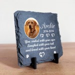 Personalised Pet Memorial Plaque with Photo and Text Slate