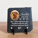 Personalised Pet Memorial Plaque with Photo and Text Slate