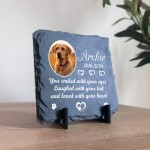 Personalised Pet Memorial Plaque with Photo and Text Slate