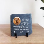 Personalised Pet Memorial Plaque with Photo and Text Slate