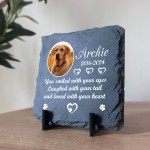 Personalised Pet Memorial Plaque with Photo and Text Slate