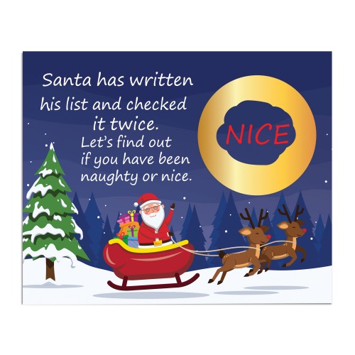 Naughty or Nice Christmas Scratch Card Scratch To Reveal