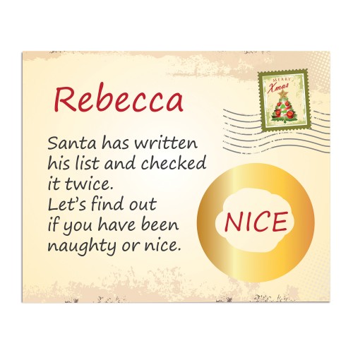 Christmas Scratch Card Naughty or Nice Scratch To Reveal 