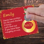 Personalised Christmas Scratch Card Naughty Nice Scratch Reveal