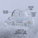 Personalised Christening Gift For Baby Boy, Cloud Baby Plaque