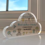 Personalised Christening Gift For Baby Boy, Cloud Baby Plaque