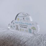 Personalised Christening Gift For Baby Boy, Cloud Baby Plaque