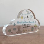 Personalised Christening Gift For Baby Boy, Cloud Baby Plaque