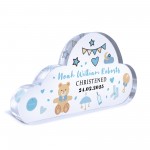 Personalised Baby Boy Christening Gift, Cloud Baby Plaque