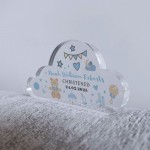 Personalised Baby Boy Christening Gift, Cloud Baby Plaque