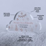 Personalised Baby Girl Christening Gift, Cloud Baby Plaque