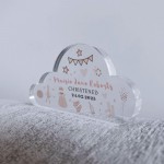 Personalised Baby Girl Christening Gift, Cloud Baby Plaque