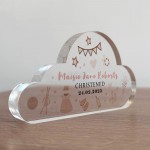 Personalised Baby Girl Christening Gift, Cloud Baby Plaque