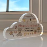 Personalised Christening Gift, Cloud Baby Plaque, Christening Ke