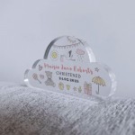 Personalised Christening Gift, Cloud Baby Plaque, Christening Ke