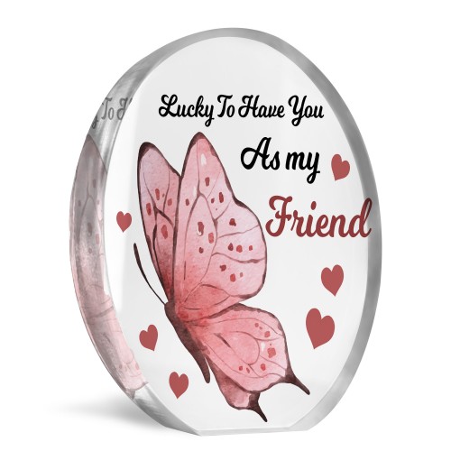 Inspirational Gift Best Friend Gift Plaque Lucky To Have You