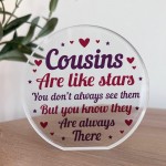 Cousin Gifts For Christmas Birthday, Cousin Acrylic Plaque Keeps