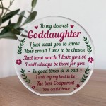 Goddaughter Gifts From Godparents Goddaughter Acrylic Plaque