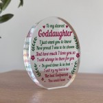 Goddaughter Gifts From Godparents Goddaughter Acrylic Plaque