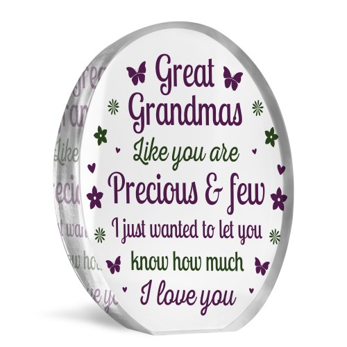 Great Grandma Acrylic Plaque Gifts For Christmas Birthday