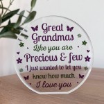 Great Grandma Acrylic Plaque Gifts For Christmas Birthday