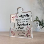 Auntie Gifts Acrylic Puzzle Piece Best Auntie Gifts from Nephew