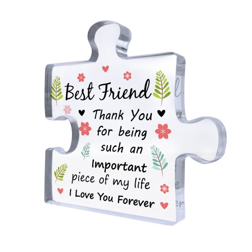 Best Friend Plaques Acrylic Puzzle Piece Friendship Gifts