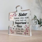 Sister Gifts Acrylic Puzzle Piece Best Sister Gifts from Sister