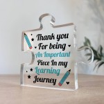 Gift For Teacher Teaching Assistant Important Piece Plaque