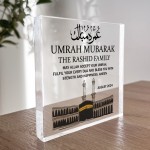 Umrah Mubarak Acrylic Plaque Umrah Mubarak Gift Floral Kaab