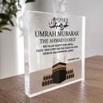 Umrah Mubarak Personalised Acrylic Plaque Umrah Mubarak Gifts,