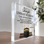 Umrah Mubarak Personalised Acrylic Plaque Umrah Mubarak Gifts,