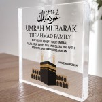 Umrah Mubarak Personalised Acrylic Plaque Umrah Mubarak Gifts,