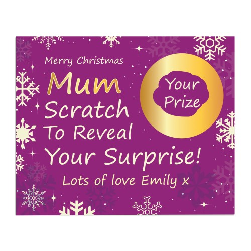 Personalised Mum Christmas Scratch Reveal Card Surprise Gifts